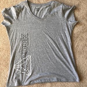 Rebok Woman’s V-Neck Gray T-Shirt In XL